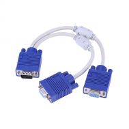 Vga splitter cable 1 computer to dual 2 monitor adapter Y splitter vga cable male to female for Computer