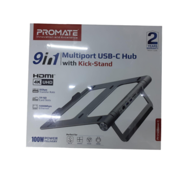 Promate  9 in 1 multiport USB-C Hub with Kick Stand