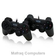 Twin double usb shock controller game pad joystick