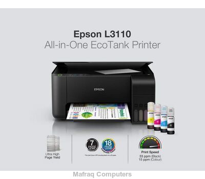 Epson ecotank l3110 all-in-one ink tank printer (black)