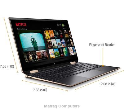 Hp specter x360 13 2-in-1 Laptop - Core i7 11th gen - 16gb ram - 512gb ssd 13.3-inch 4k uhd touchscreen with backlit keyboard  fingerprint reader  , dark  silver