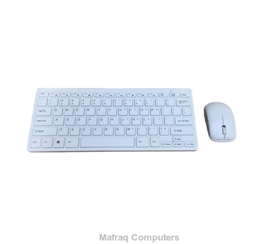 Wireless keyboard & mouse combo 2.4 ghz wireless mouse- white